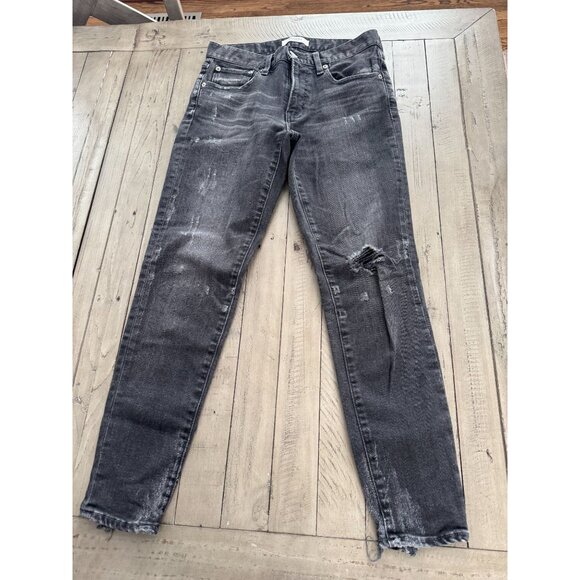 Moussy Vintage MV Velma Skinny Jeans Black Distressed Size 26 - Picture 2 of 4
